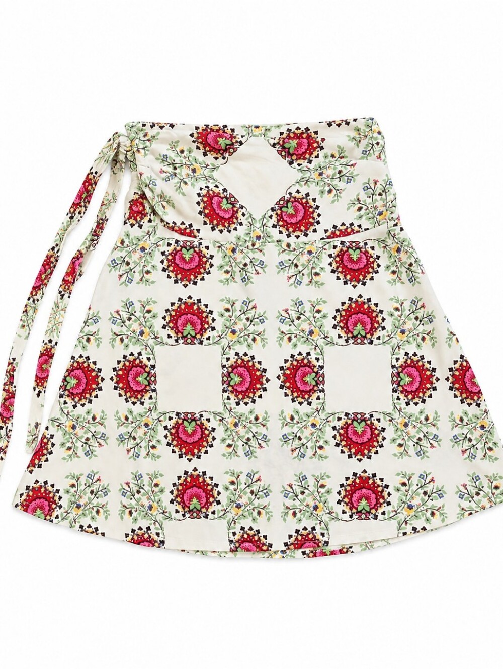 Patagonia White Floral Medallion Print Wrap Skirt Size S
